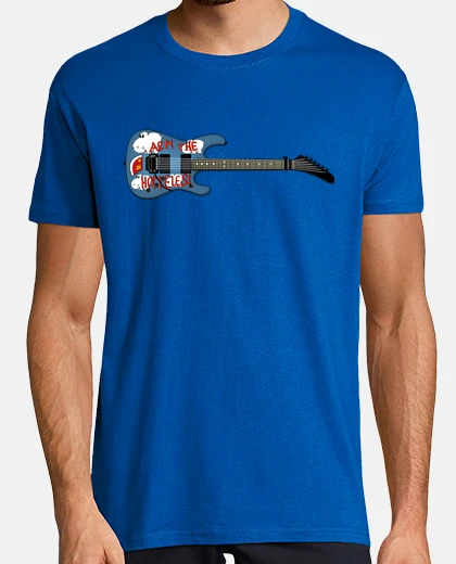 Camiseta efedefunko © ArmTheHomeless Guitar , Tom Morello R.A.T.M. - Hombre, manga corta, azul royal, calidad