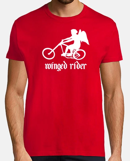 T-shirt efedefunko © wingedrider (rudeshirts) - uomo, in stile retrò, rosso e bianca