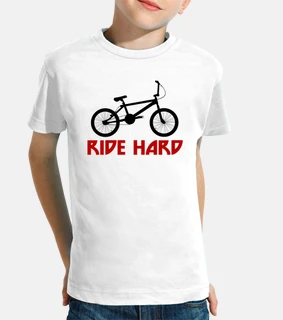 efedefunko © bmx ridehard - ragazzo, manica corta, bianco