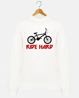 efedefunko © bmx ridehard - uomo, felpa, bianca