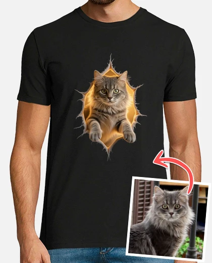 T-shirt Uomo Amanti Gatti, 100% Cotone, Simpatica E Divertente, Regalo Idea, Nera DGV2