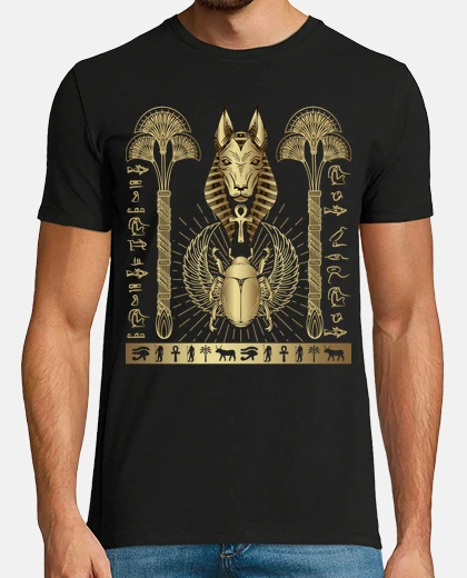 Tee-shirt egypte ancienne dieu anubis ankh scarab