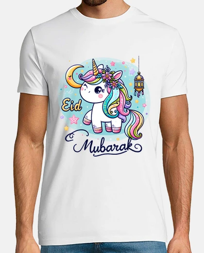 Tee-shirt Eid Mubarak licorne pour enfants maman 