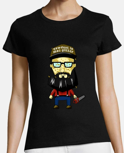 Playera El aserrín es hombre carpintería brilla