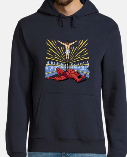 Sudadera el bien y el mal, cristo contra satanás, lucha contra el mal,