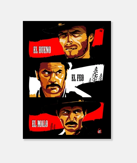 Lienzo El bueno el feo y el malo