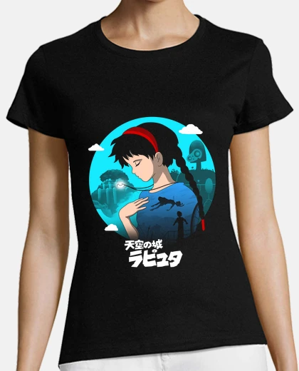 Playera el cielo antiguo perdido castillo mujer