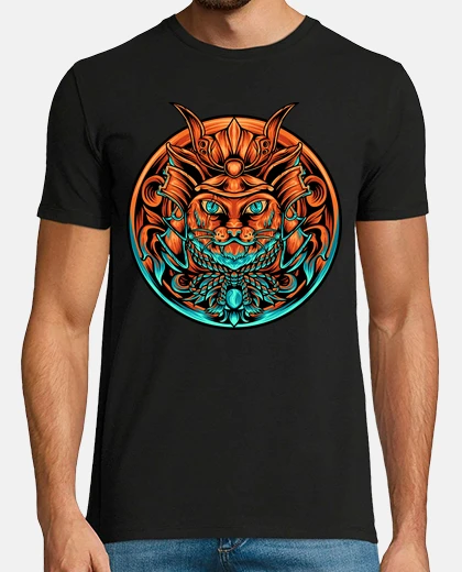 Camiseta el gato samurai japón