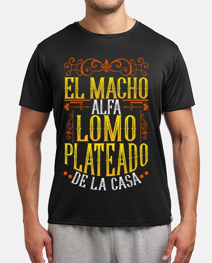 Camiseta El Macho Alfa Lomo Plateado De Casa Divertida Humor