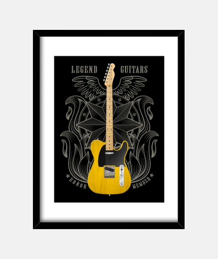 Framed electric guitar fender telecaster