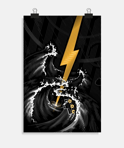 Poster electric guitar storm