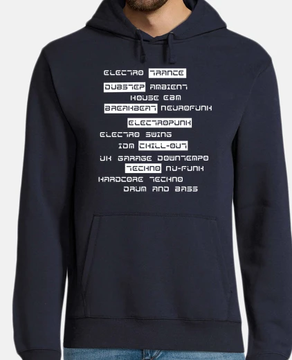 Sudadera electro music men, sudadera con capucha, azul marino