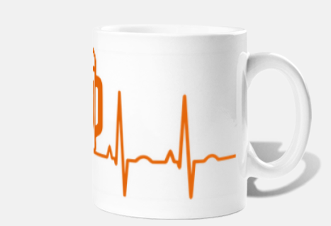 electro orange beer mug