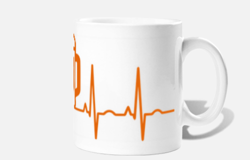 electro orange beer mug