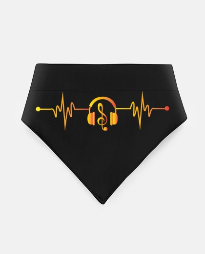 Mascotas electrocardiogram headphones music gold doggie