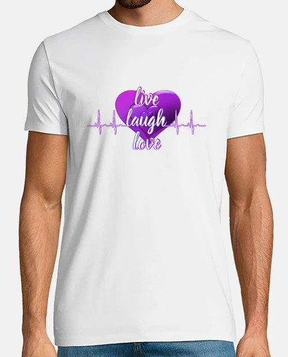 Tee-shirt electrocardiogramme , live , laugh ,love