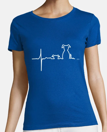 Tee-shirt électrocardiogramme de chien sur blanc