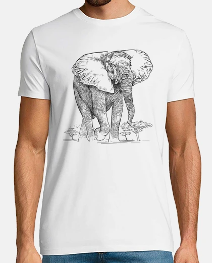 Playera elefante africano sabana vida silvestre