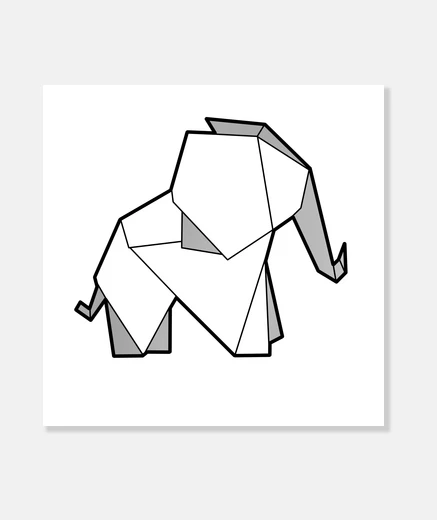 Lienzo elefante de origami