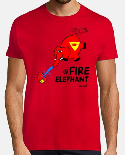 T-shirt elefante fuoco
