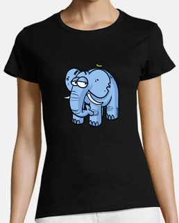 Elefante y pájaro. Mujer, manga corta.