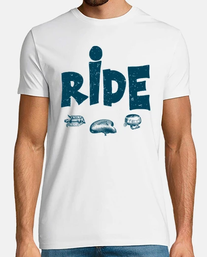 Camiseta elementos de bicicleta vintage con asiento, pedal