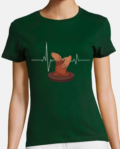 T-shirt elettrocardiogramma ceramista vasaio scollo a v