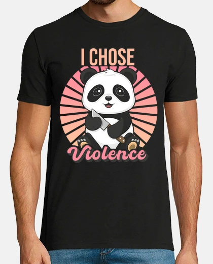 Camiseta Elijo la violencia linda camiseta panda