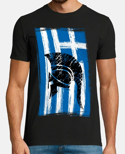 T-shirt elmo della bandiera della grecia di spa