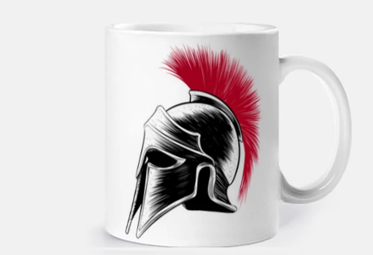 Tazza elmo spartano