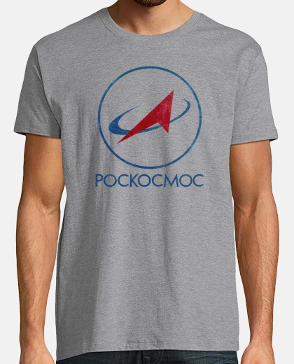 T-shirt emblema blu vintage roscosmos