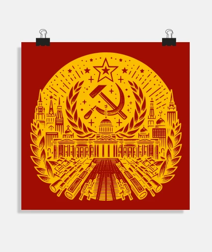 Poster emblème communiste soviétique