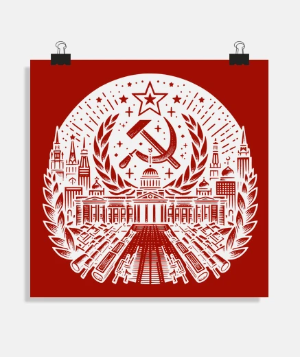 Poster emblème communiste soviétique