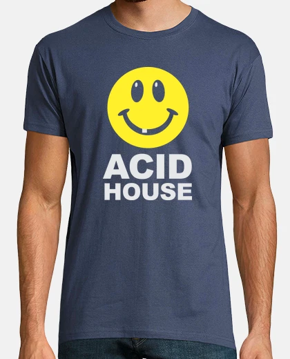 T-shirt emoticon felice musica acid house