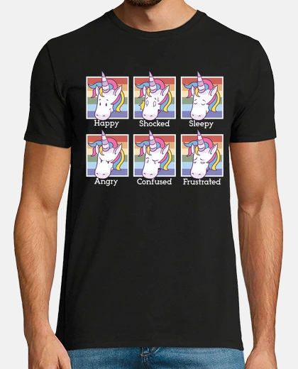 T-shirt emozioni unicorni bambini cartone animato bambola peluche figurina
