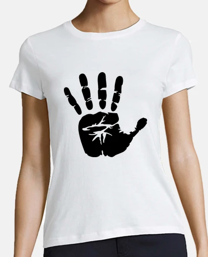 Tee-shirt empreinte de main noire
