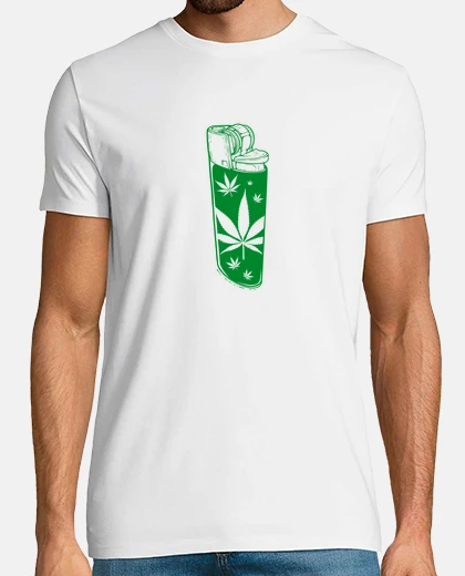 Camiseta encendedor de cannabis verde