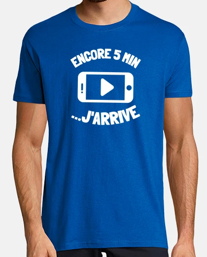 Tee-shirt Encore 5 minutes humour portable gamers
