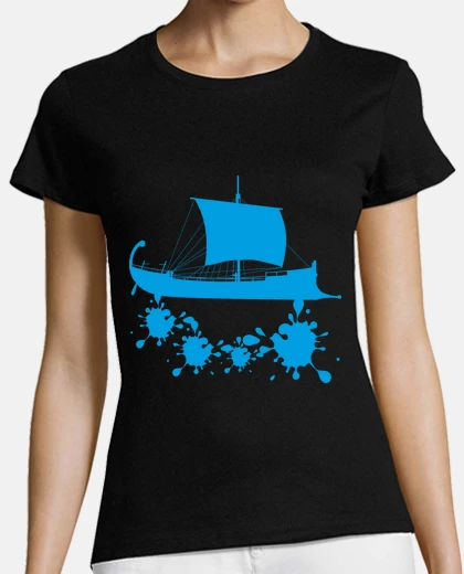 Tee-shirt encre de navire viking