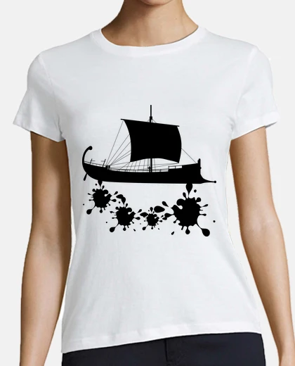 Tee-shirt encre de navire viking