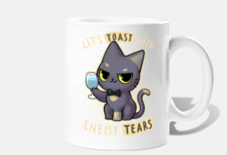 enemy tears cat - lets toast cute and s