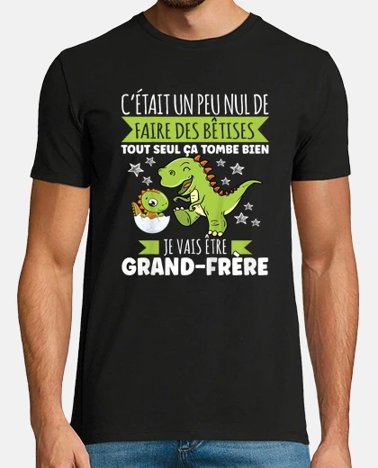 Tee-shirt Enfant Futur Grand Frère Drôle Annonce Dinosaure