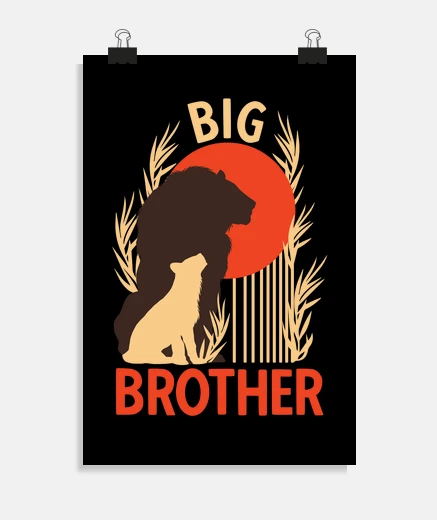 Poster enfants grand frère lion frères et sœur