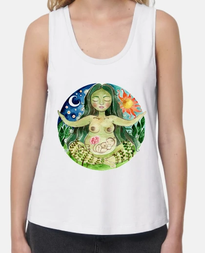 Tee-shirt épaule large de maman terre femme