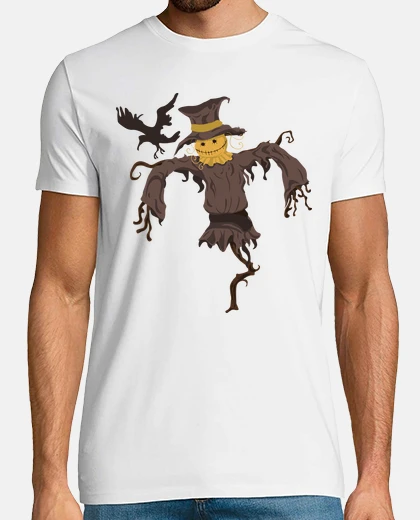 Tee-shirt épouvantail corbeau h all halloween