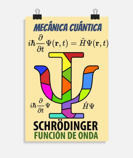 Poster Equazione di Schrodinger multicolore