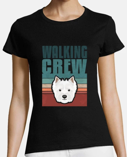 T-shirt equipaggio a piedi west highland white 