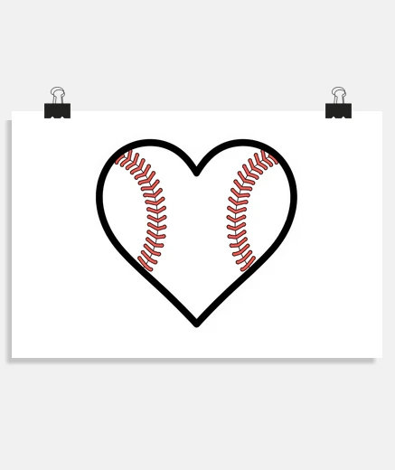 Poster équipe de baseball de cœur de baseball