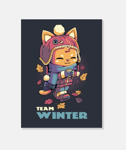 Tableau équipe de chats hiver automne