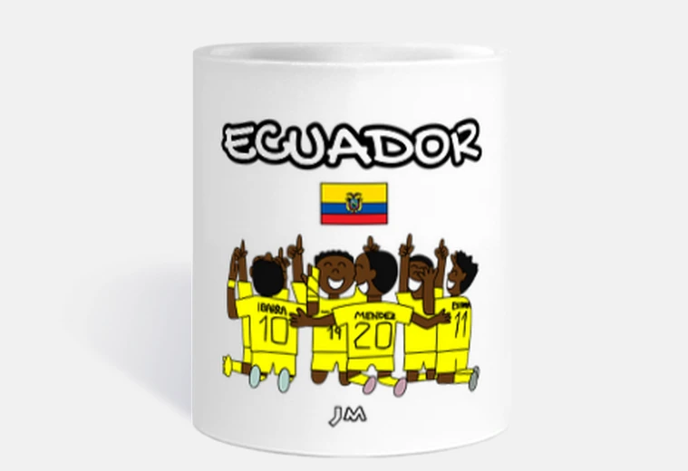 Mug équipe de football de l&#39;equateur - dessin du monde